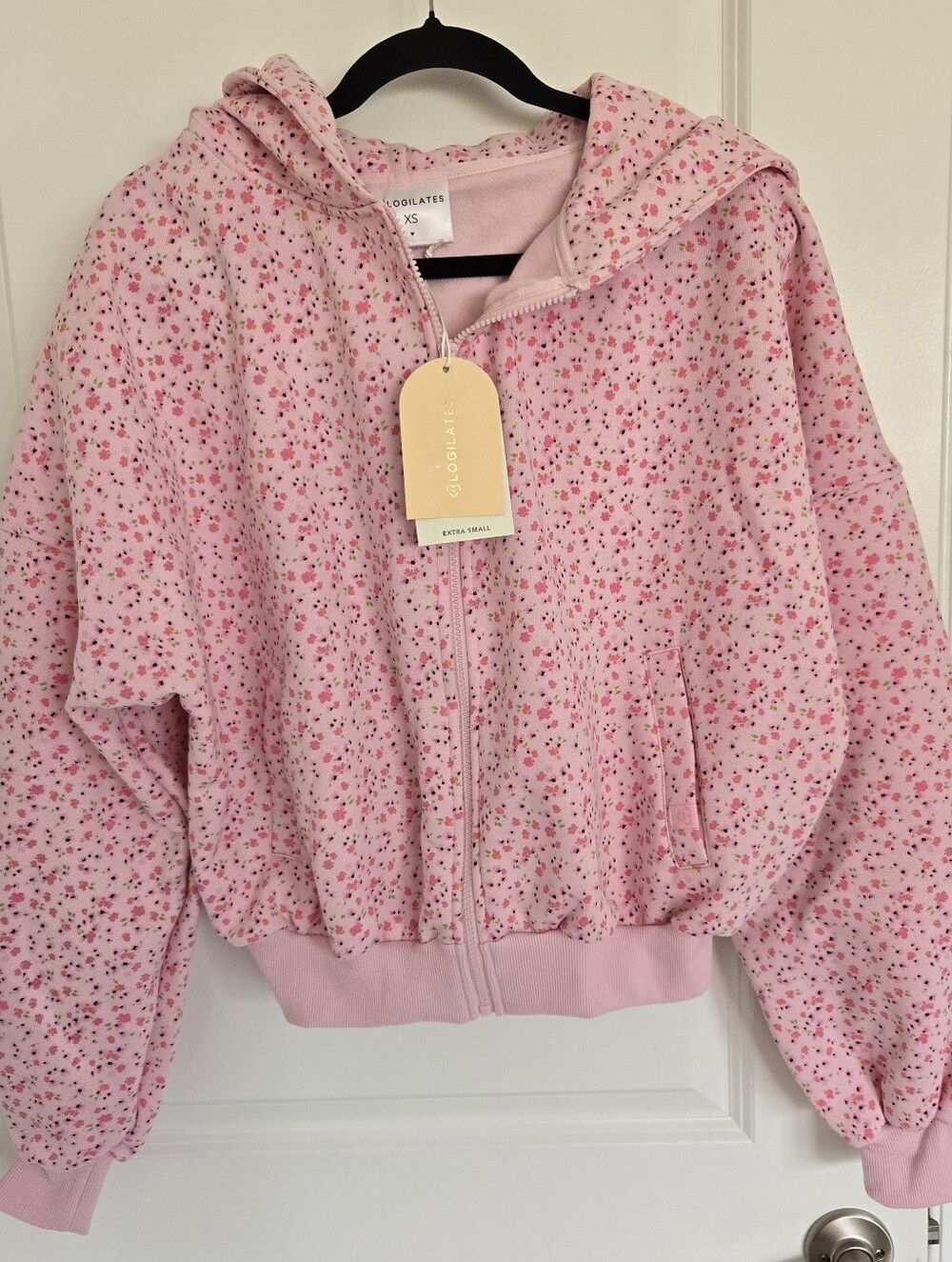 NWT Blogilates Women's Mommy & Me Marshmallow Full Zip Hooded Sweatshirt, Pink - Picture 3 of 8